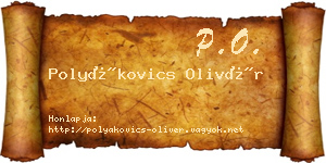 Polyákovics Olivér névjegykártya