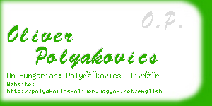 oliver polyakovics business card